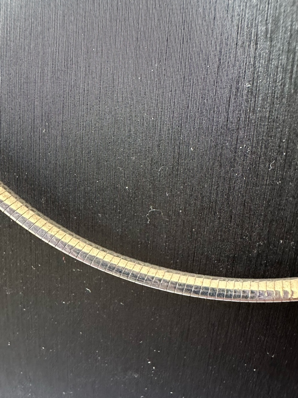 Classic one side Gold, one side silver Herringbone omega Necklace 925 - Picture 3 of 4